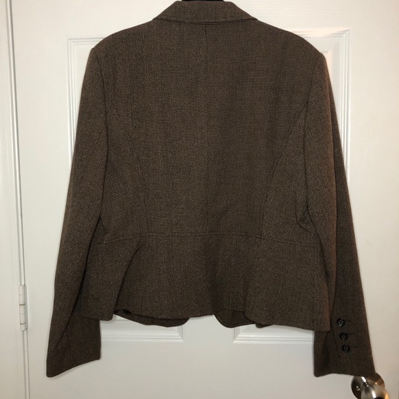 Rafaella Tweed Two Button Peplum Blazer Brown and Black 12P - Picture 10 of 10
